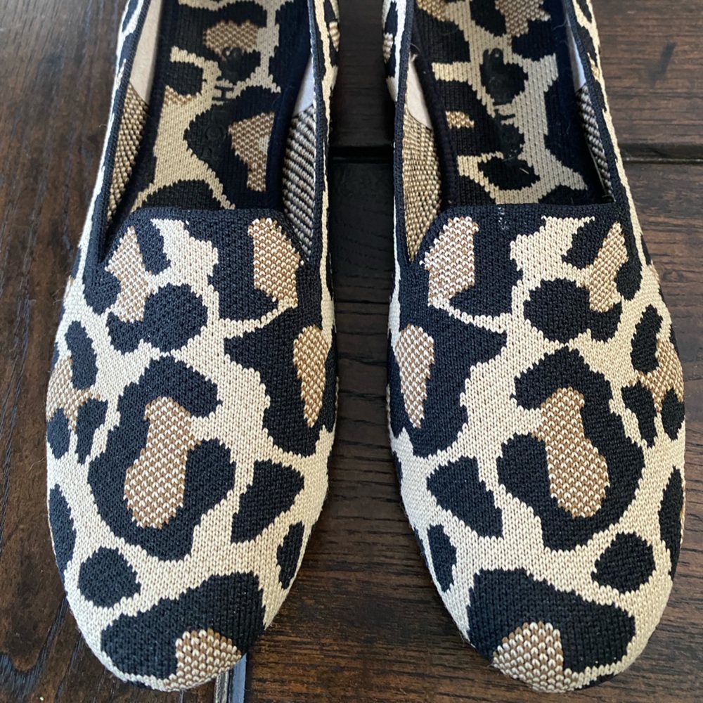 Rothy's Black and Tan Leopard Original Loafer